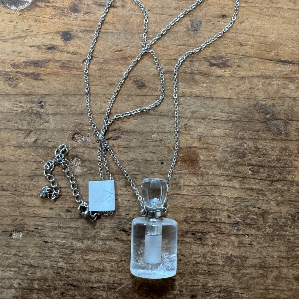 Silver Chain with Clear Glass Pendant